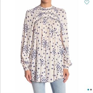 🍭Free People Womens Flowers Top Relaxed Ivory!